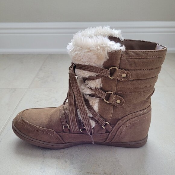 G by GUESS Women's Brown Sueded Lace-Up Boots Size 7.5 - Picture 14 of 14